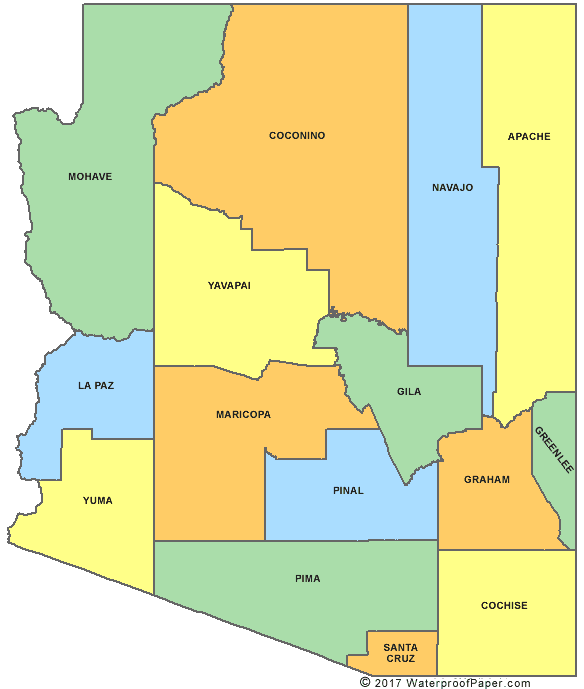 Alphabetical list of Arizona Counties