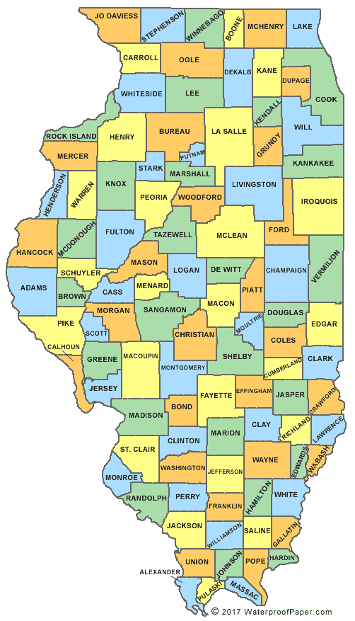 Illinois County Map><br><font size=1>Map Courtesy of <a href=