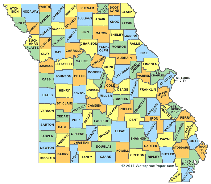 topographic maps of missouri. Missouri County Map - MO