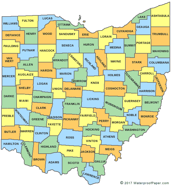 map of ohio counties character