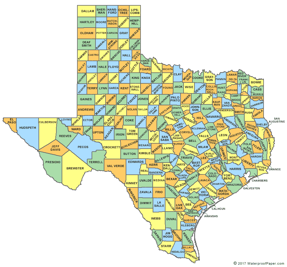 Texas County Map - TX Counties - Map of Texas